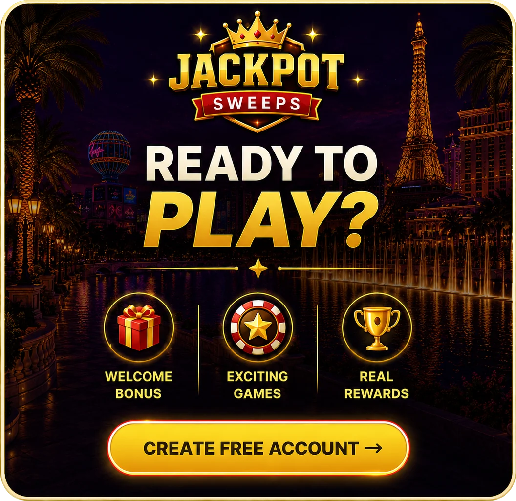 Ready to play? Welcome bonus, exciting games and real rewards at Jackpot Sweeps. Create a free account.